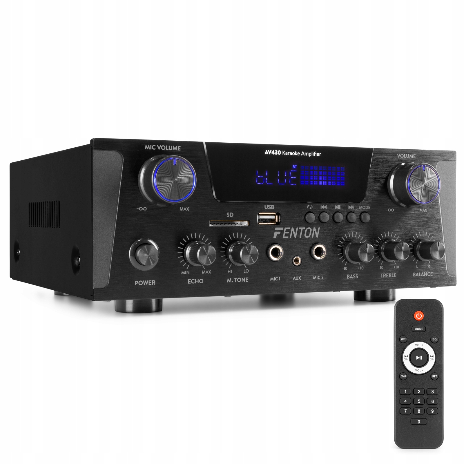 Wzmacniacz karaoke 2x 300W AV430B Fenton – Idealny do Twojego domu