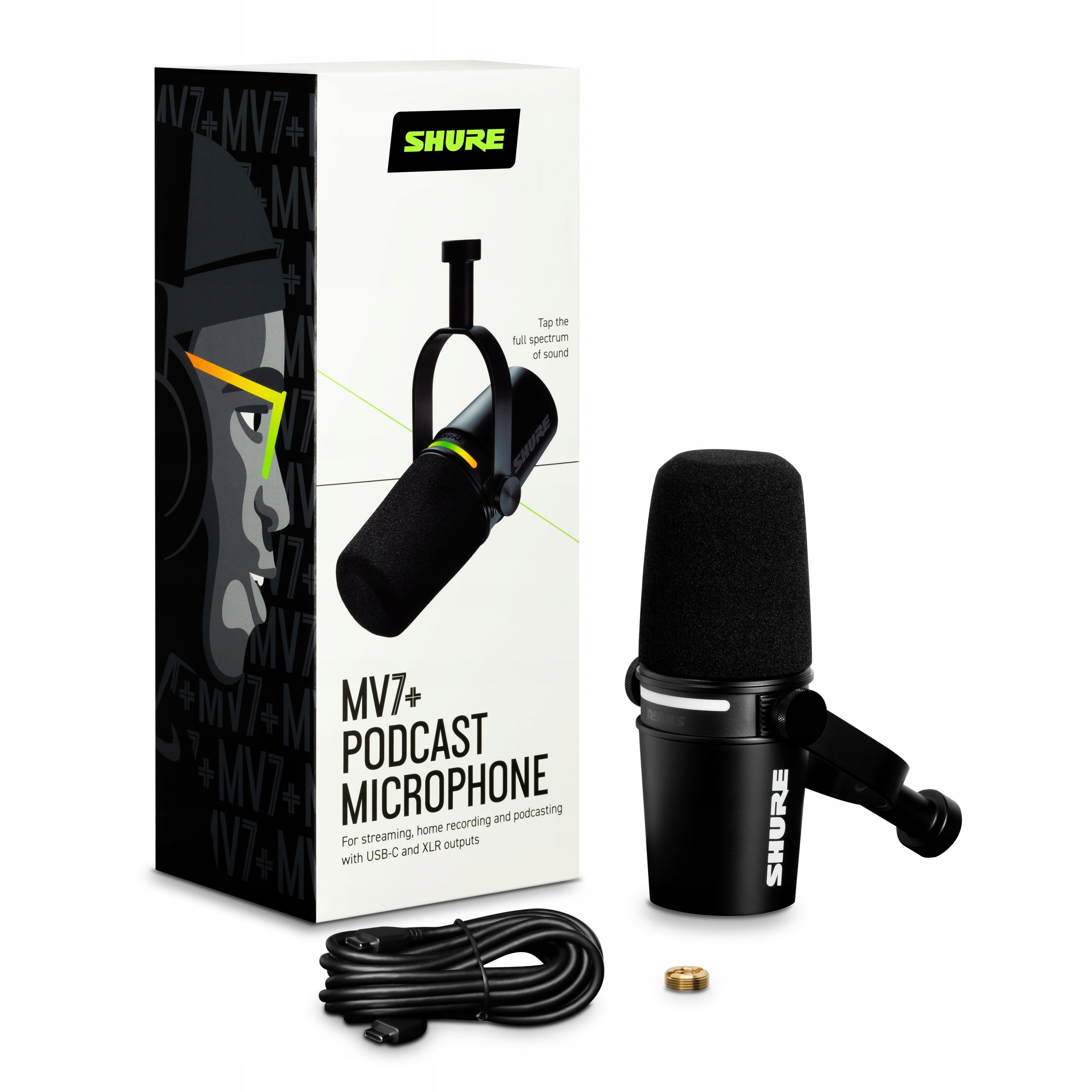 Shure MV7+ – Mikrofon dynamiczny do podcastów i streamingu