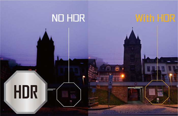 Excellent night vision with HDR
