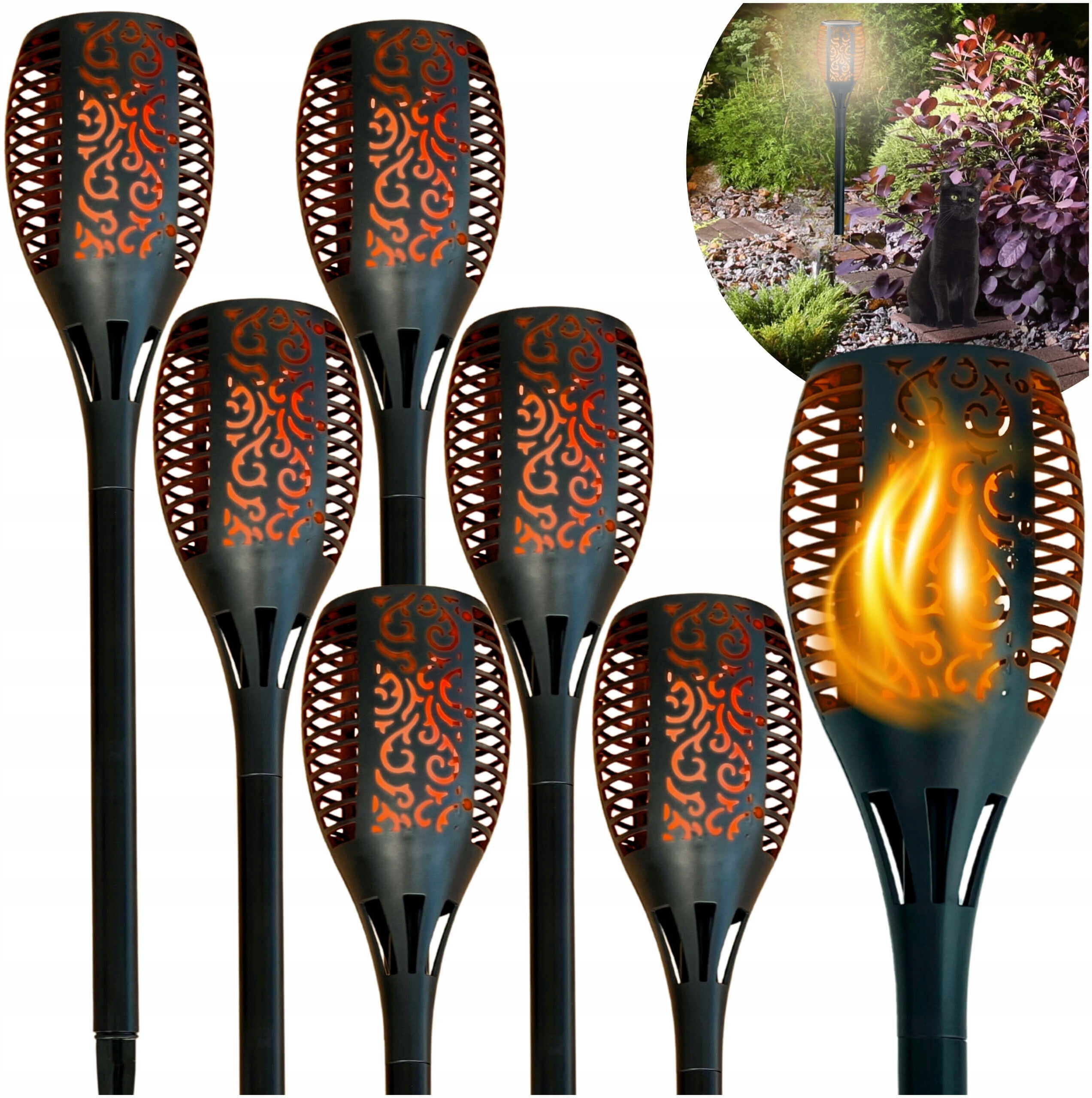 BLIXTAR Zestaw 6x Lampa Solarna Pochodnia 33 LED – Oświetlenie, które zachwyca