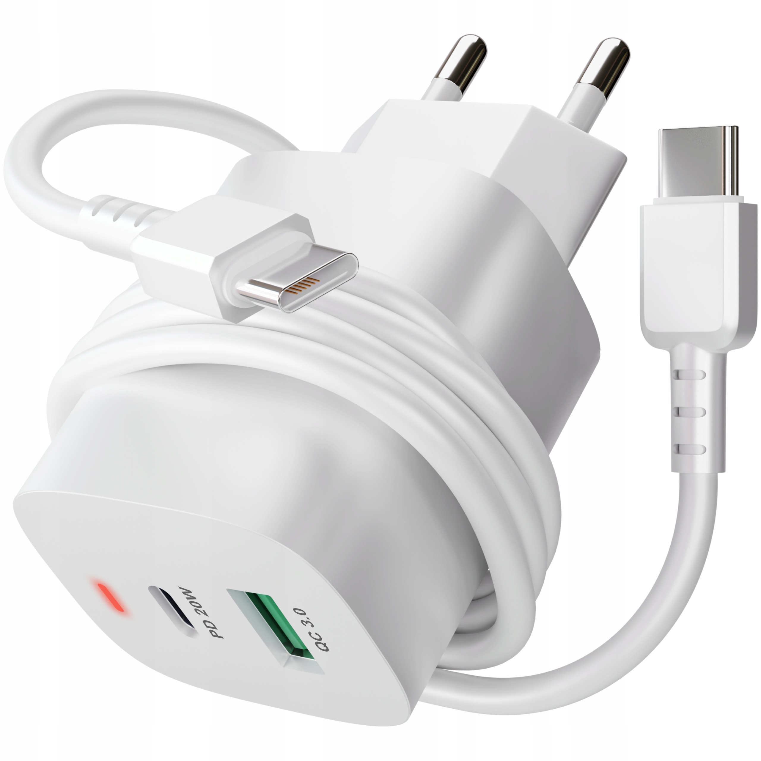SZYBKA Ładowarka sieciowa USB TYP-C 3A PD 20W 3000mA KOSTKA + KABEL TYP-C – Szybkie ładowanie dla Twoich urządzeń
