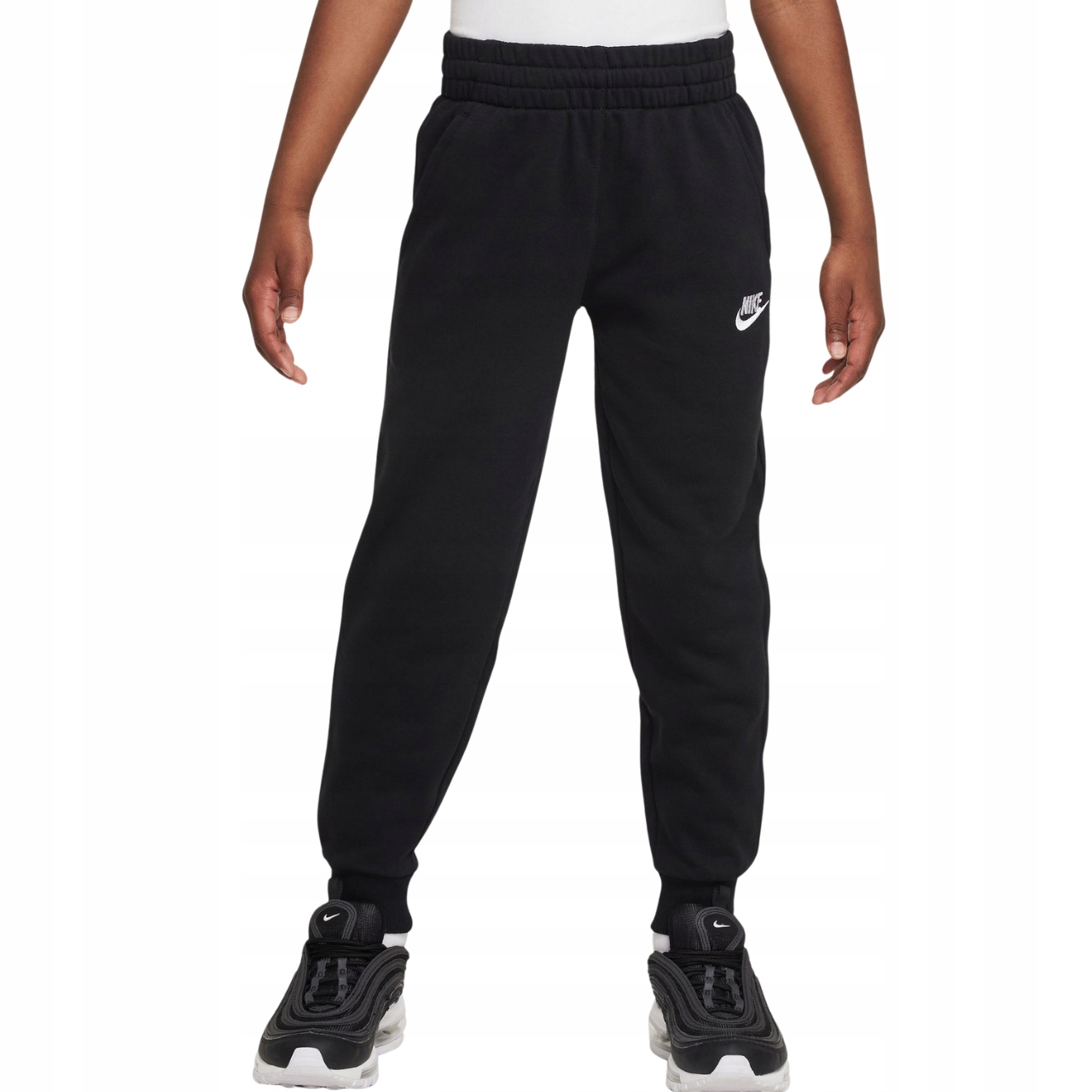 Spodnie dresowe dla dzieci Nike Club Fleece czarne FD3019 010 M – Komfort i styl na co dzień