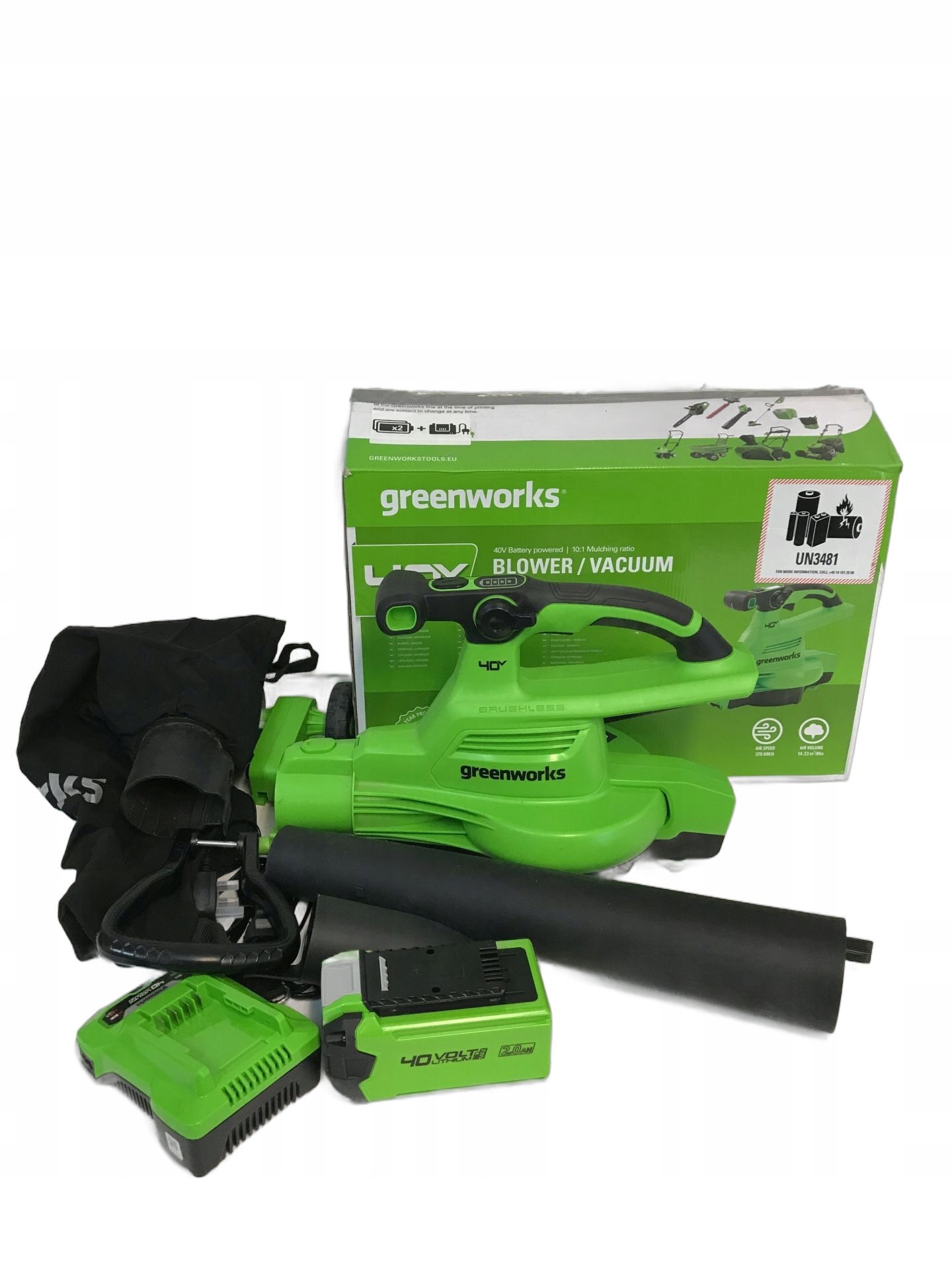 Greenworks GD40BVIIK Dmuchawa akumulatorowa odkurzacz do liści bezszczotkowy premium 40V – Wydajność i komfort w ogrodzie