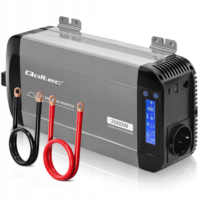 Qoltec Przetwornica napięcia Pure Sine Wave | 12V na 230V | 1000/2000W – Idealne zasilanie dla Twoich urządzeń