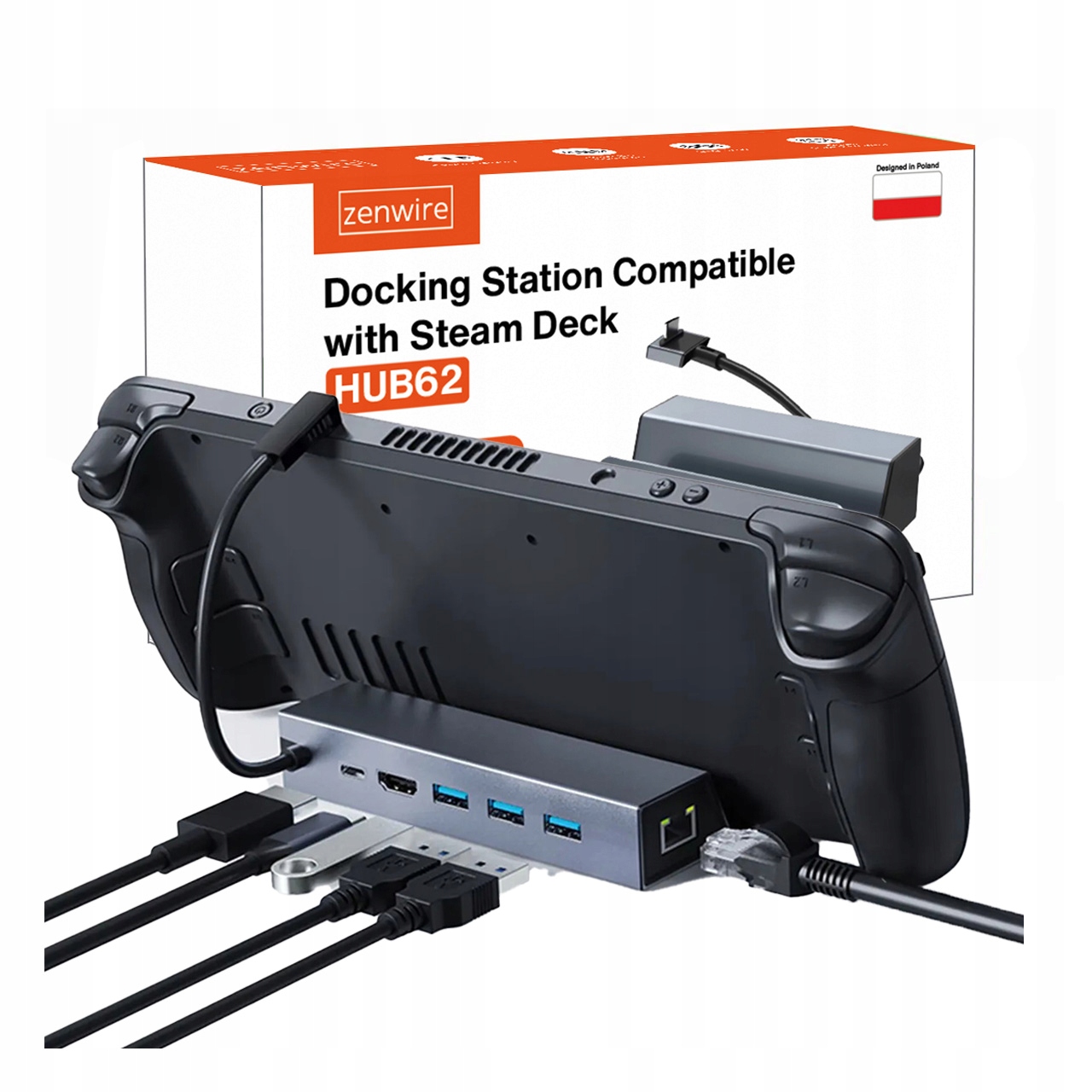 Stacja Dokująca Steam Deck DOCK ROG ALLY DEX 6w1 HUB USB-C HDMI 4K Ethernet – Twoje centrum multimedialne