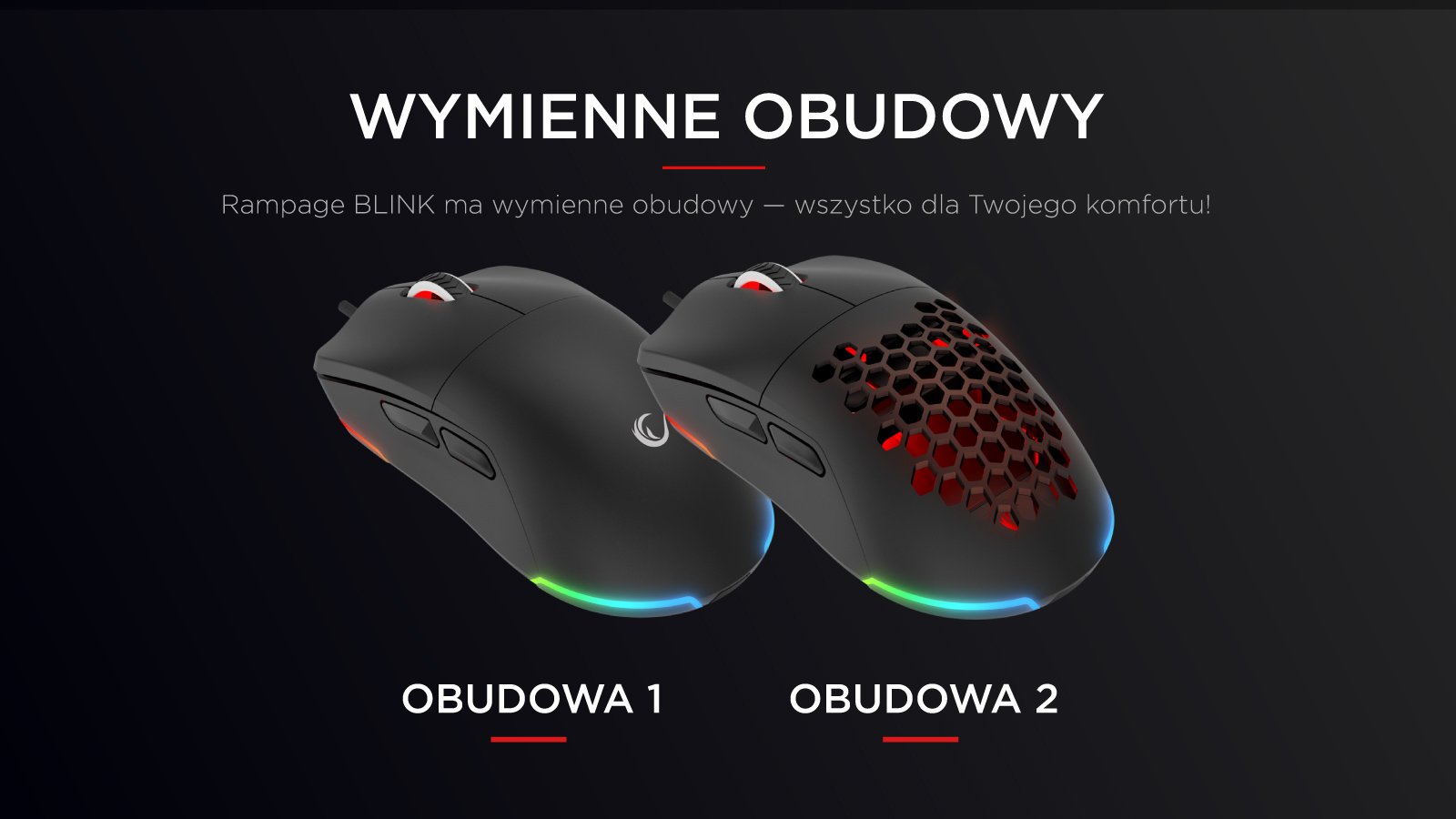 Myszka przewodowa z wymienną obudową gamingowa