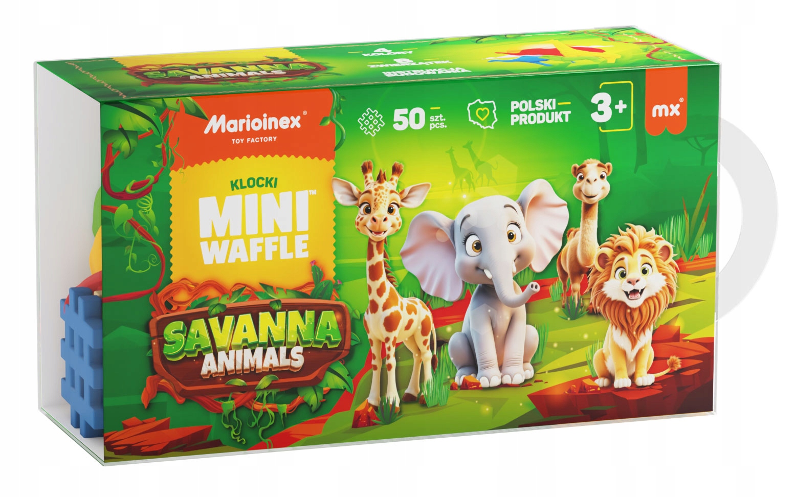 Klocki Wafle Mini Animals Sawanna 50el – Kreatywna zabawa dla małych odkrywców