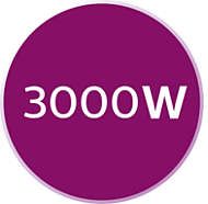 Moc 3000 W zapewnia szybkie nagrzewanie się i skuteczną pracę