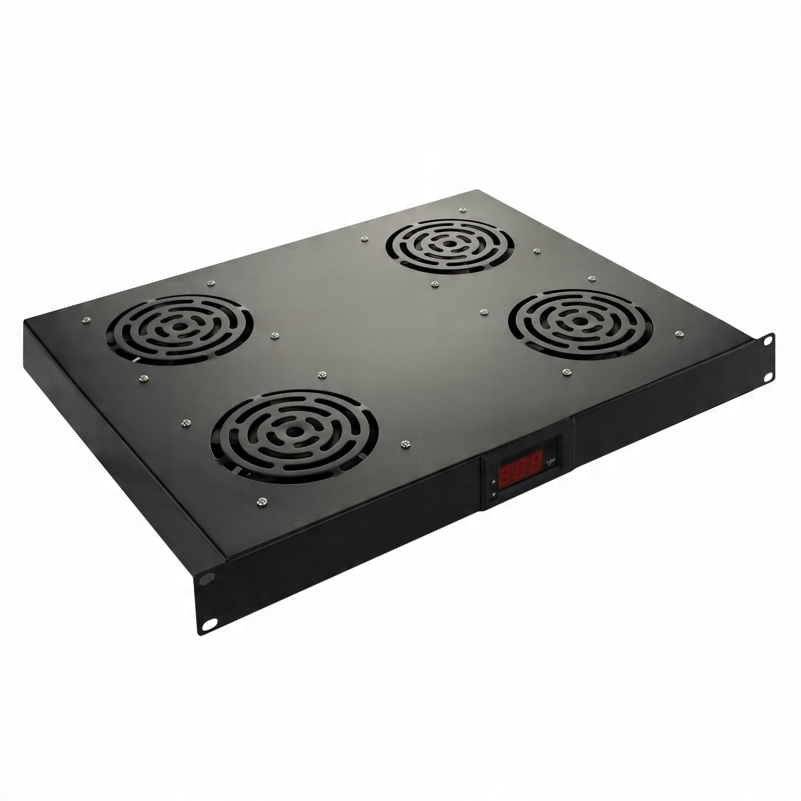 Panel 4x wentylator RACK 19 1U czarny z termostatem NEKU – Wydajność i kontrola temperatury