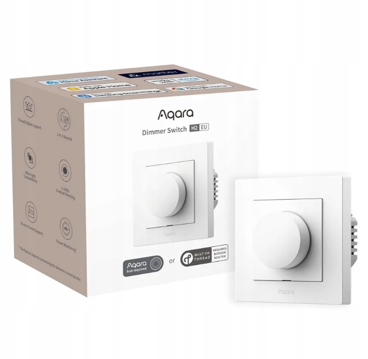 Aqara Dimmer Switch H2 EU Biały – Inteligentny Ściemniacz Światła z Pokrętłem