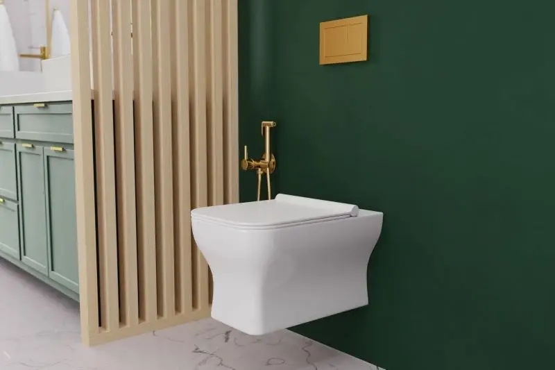 Invena bateria bidetowa podtynkowa, złoty BP-00-B09-L – Elegancja i funkcjonalność w Twojej łazience