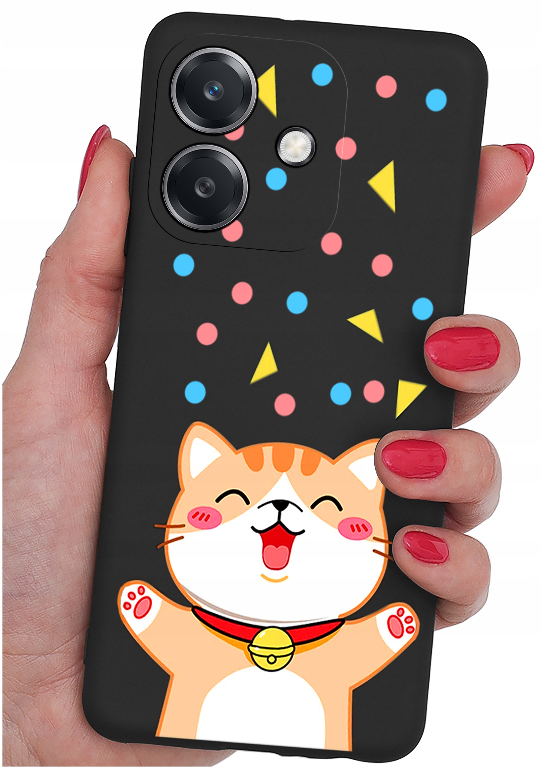 Żywe kolory i atrakcyjny nadruk na czarnym tle