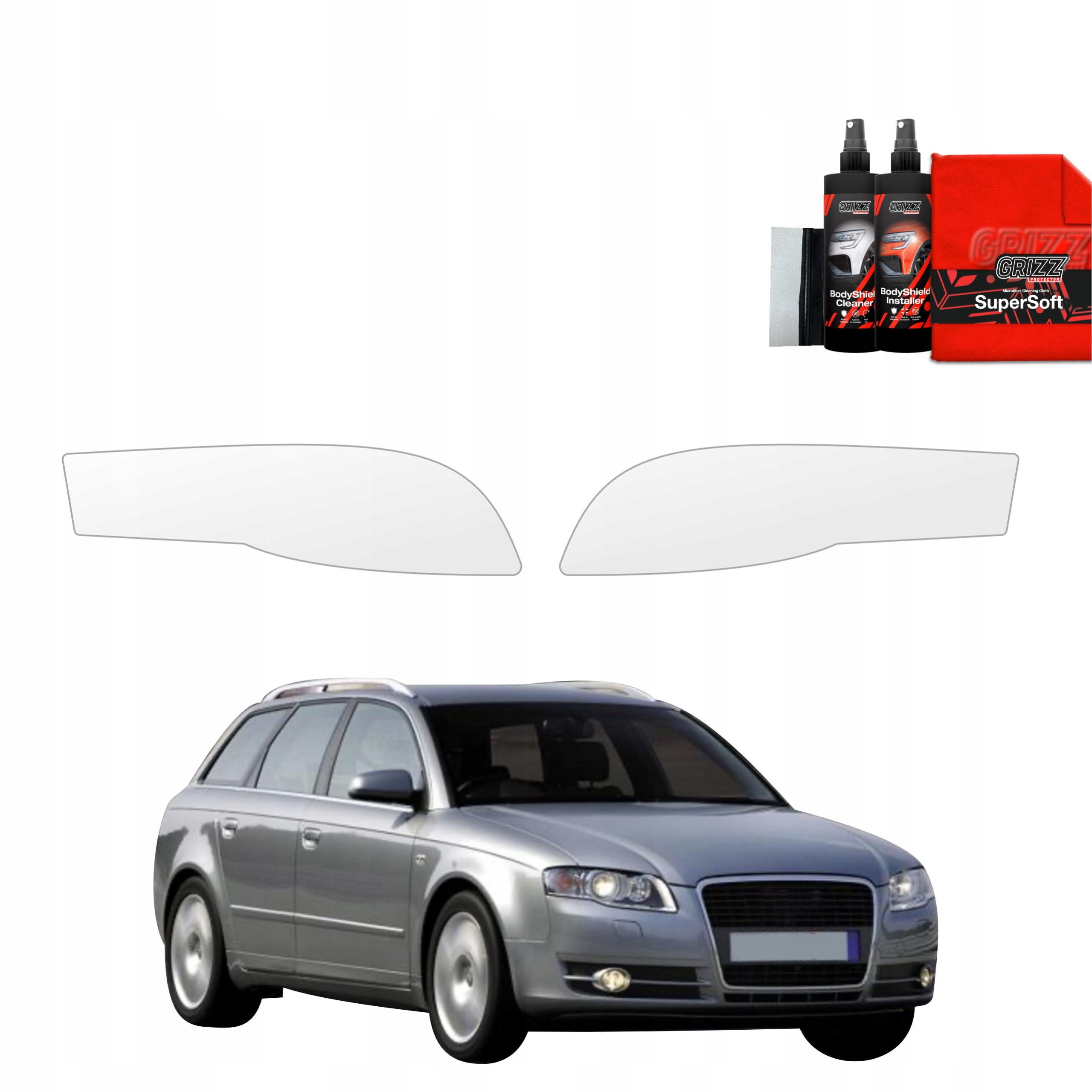 Folia ochronna na lampy GrizzGlass BodyShield do Audi A4 B7 Avant (2004-2008) – Ochrona Twojego pojazdu