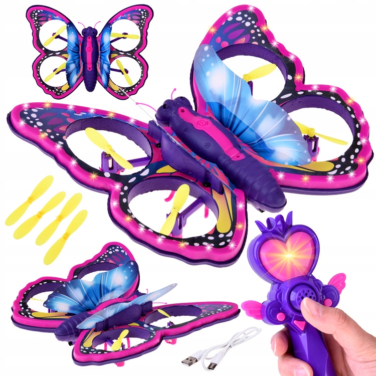 Bajecznie kolorowy Motyl Dron sterowany za pomocą Magicznej Różdżki RC0727 – Magiczna zabawa dla dzieci