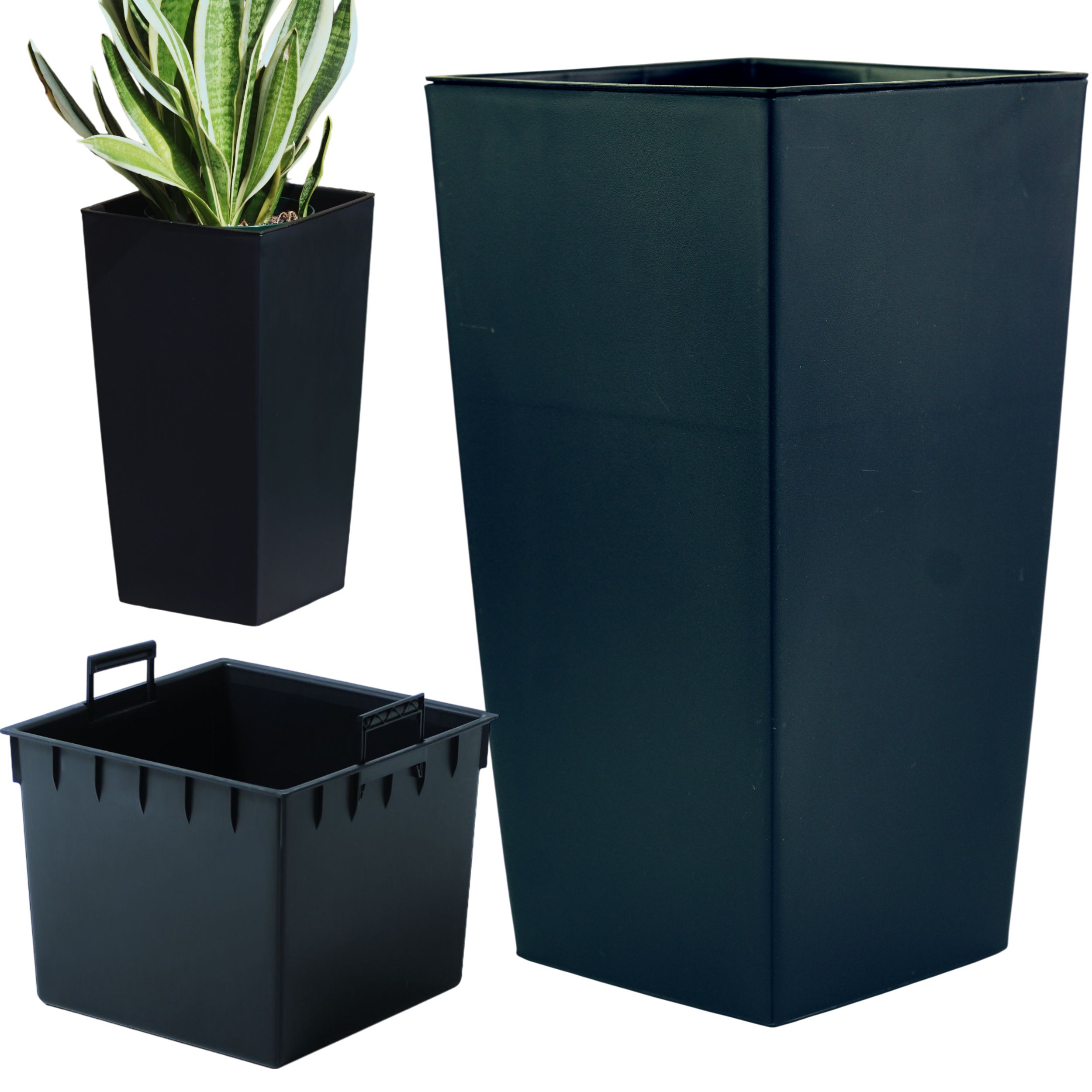 Doniczka kwadratowa matowa 30cm z wkładem – Idealne rozwiązanie dla Twojego ogrodu i wnętrz