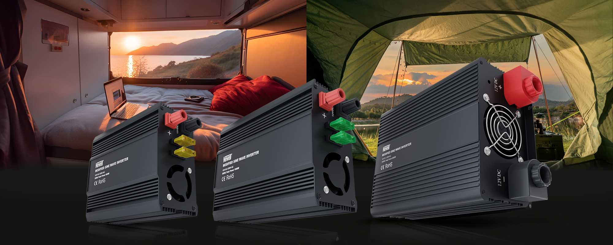 Przetwornica napięcia Newell z modyfikowaną sinusoidą - 12 V _ 230 V, 1000 W
