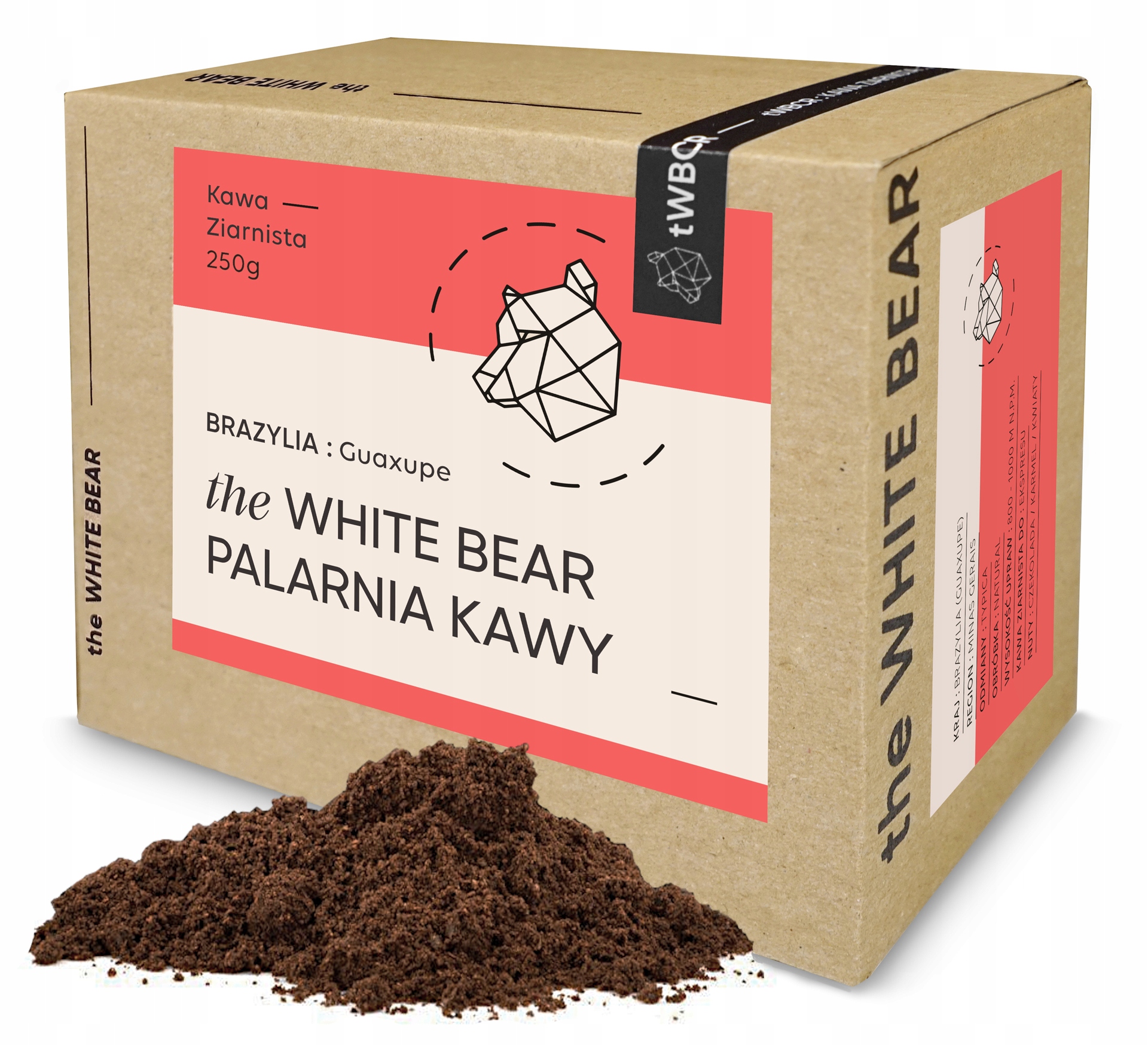 Kawa ziarnista The White Bear Brazylia Guaxupe 250g – Wyjątkowy smak z Brazylii