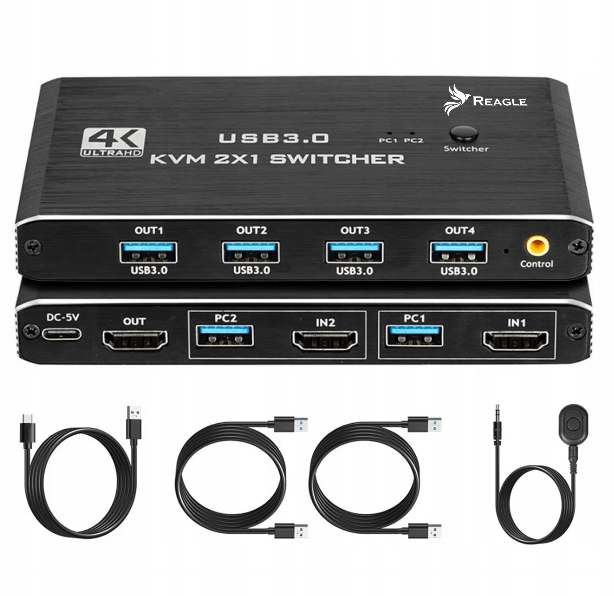 SWITCH HDMI PRZEŁĄCZNIK KVM 4K 60Hz 2X1 HDMI 2.0 4x USB 3.0 HDCP 2.2 – Twoje centrum sterowania