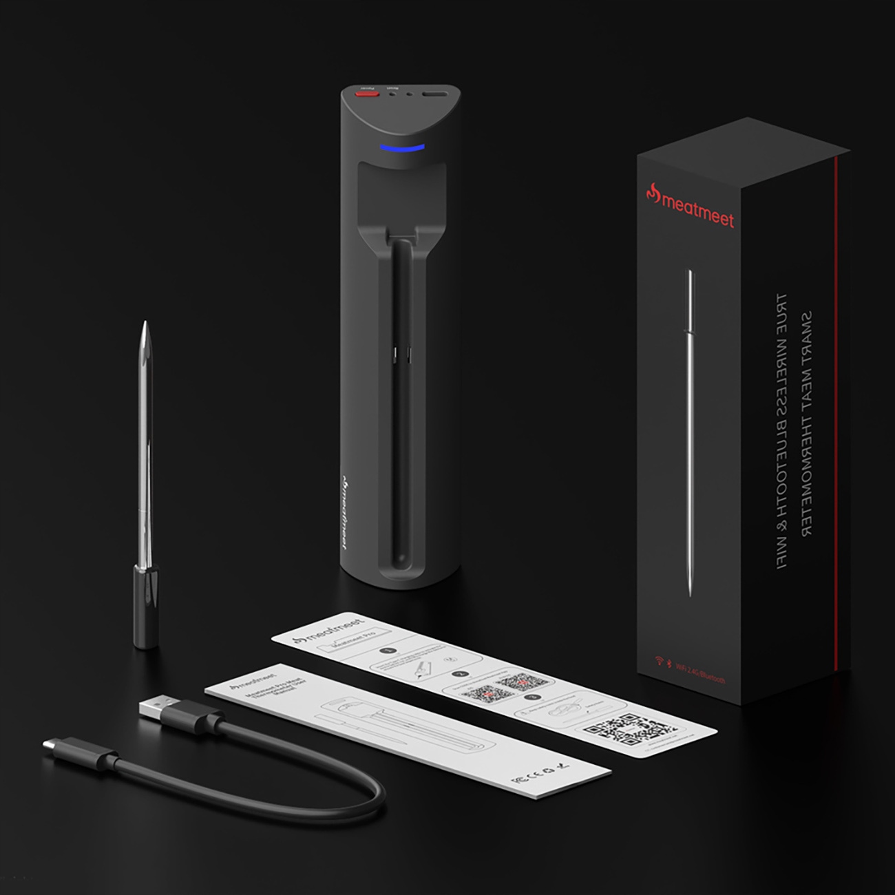 Termometr kuchenny Meatmeet Pro smart z aplikacją Bluetooth/WiFi – idealny do grillowania i pieczenia