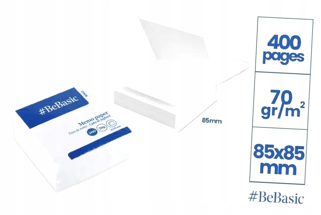 Karteczki 85x85mm 400K białe – Idealne do biura i organizacji