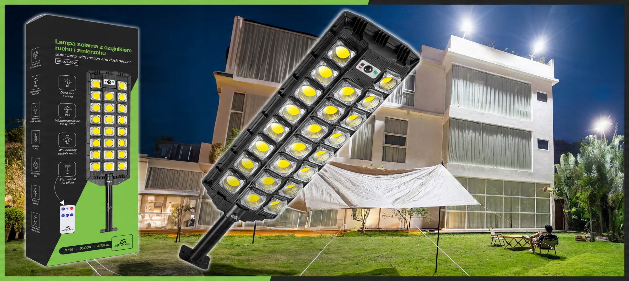 Lampa uliczna ARSA GO 2200 W 4300 lm – oświetlenie dla Twojego ogrodu