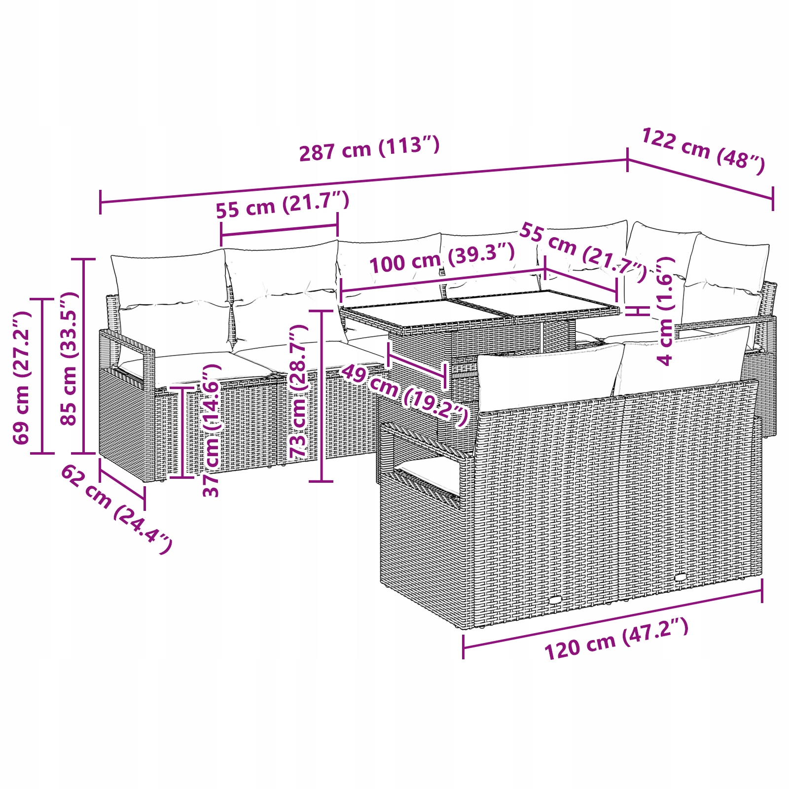 Komfortowe poduszki z łatwym do czyszczenia materiału