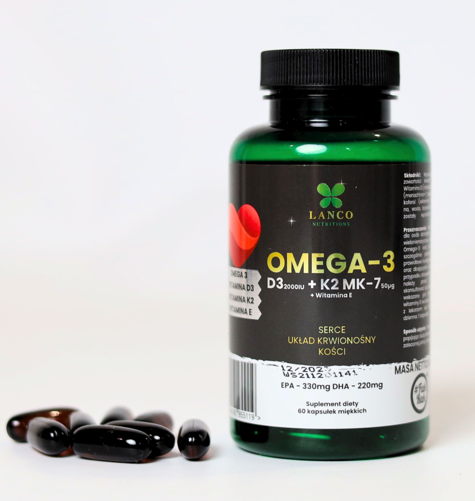 Lanco Omega-3 + D3 + K2 – Suplement diety dla zdrowia serca i kości