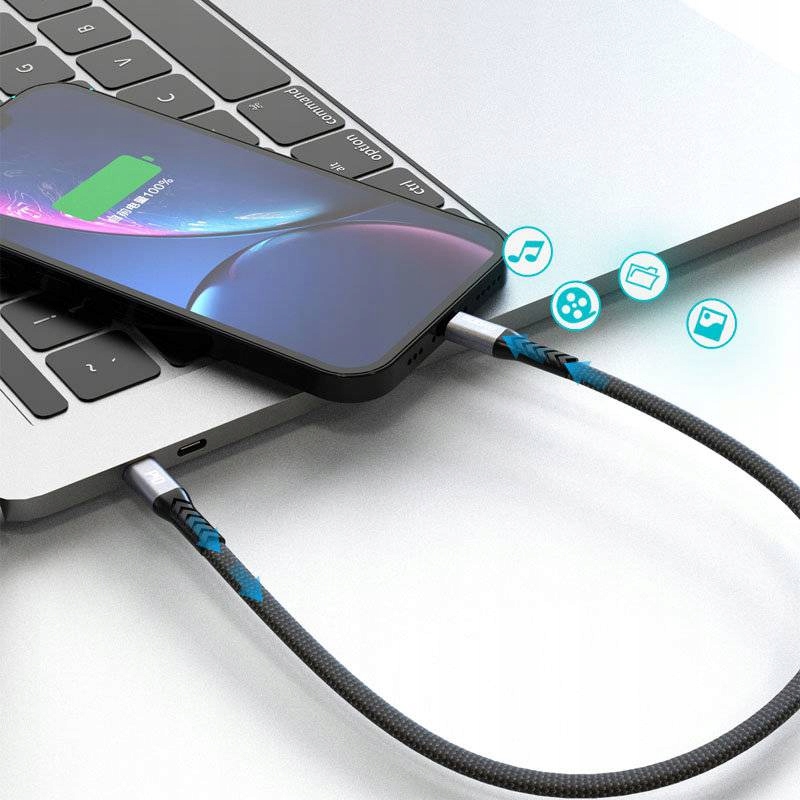 Dudao L10P kabel USB Typ C - Lightning PD20W czarny (L10P) – Idealne rozwiązanie do ładowania i przesyłania danych
