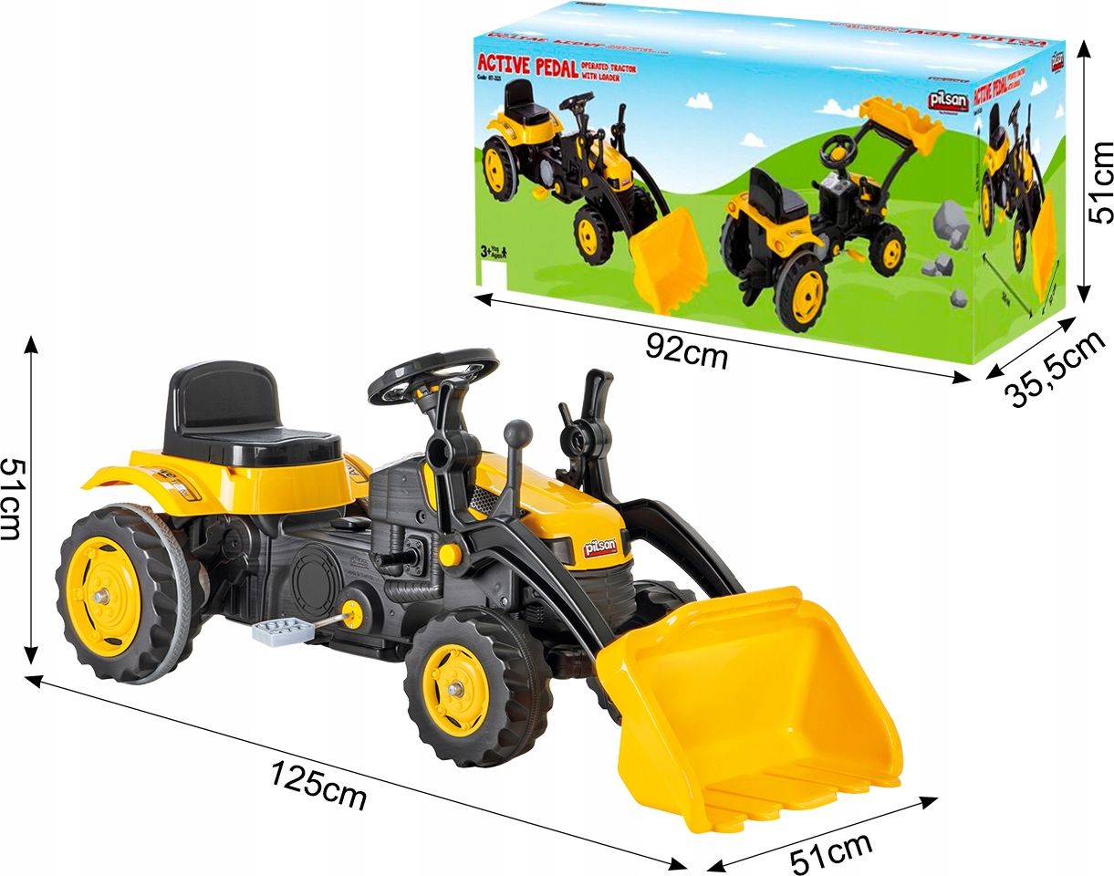 TRAKTOR KOPARKA Z ŁYŻKĄ PEDAŁY KIEROWNICĄ JEŹDZIK EAN (GTIN) 5901924235866