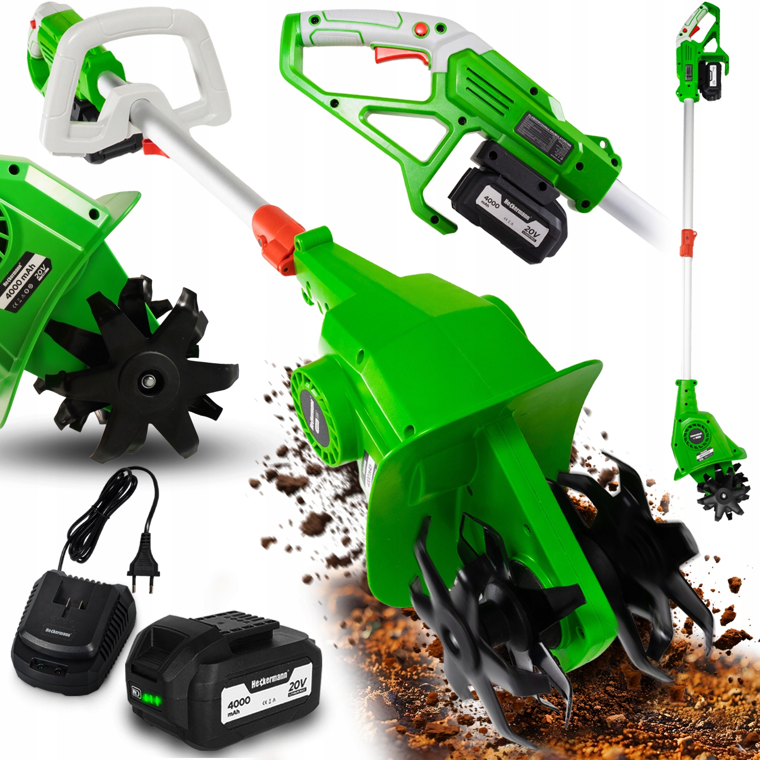 Glebogryzarka akumulatorowa 4 ostrza kultywator Heckermann AMGG155 – Twoje nowe, bezprzewodowe wsparcie w ogrodzie