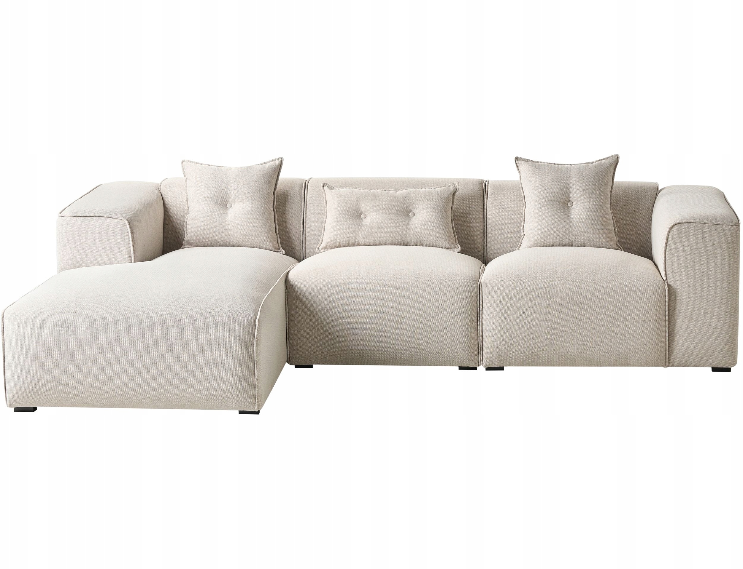 Narożnik dla 3 osób DOLVA Jasnobeżowy Prawostronny – Elegancja i komfort w Twoim salonie