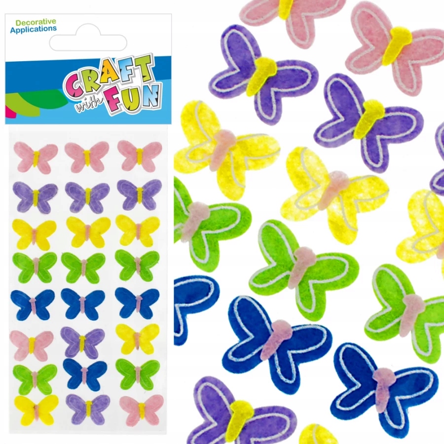 Craft with Fun Ozdoba Dekoracyjna Filcowa Motylki – Kreatywna zabawa dla dzieci