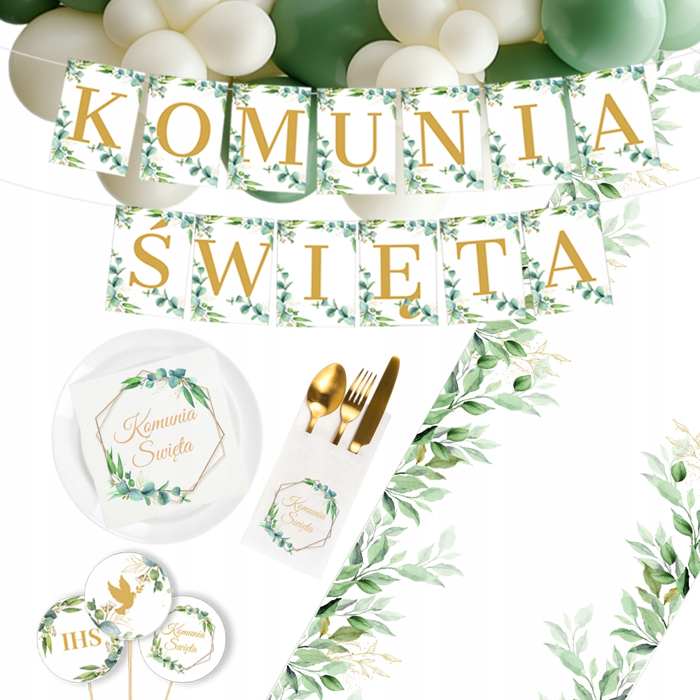 Dekoracje Komunia Bieżnik Komunijny Balony Serwetki Na Stół – Stwórz Niezapomnianą Uroczystość