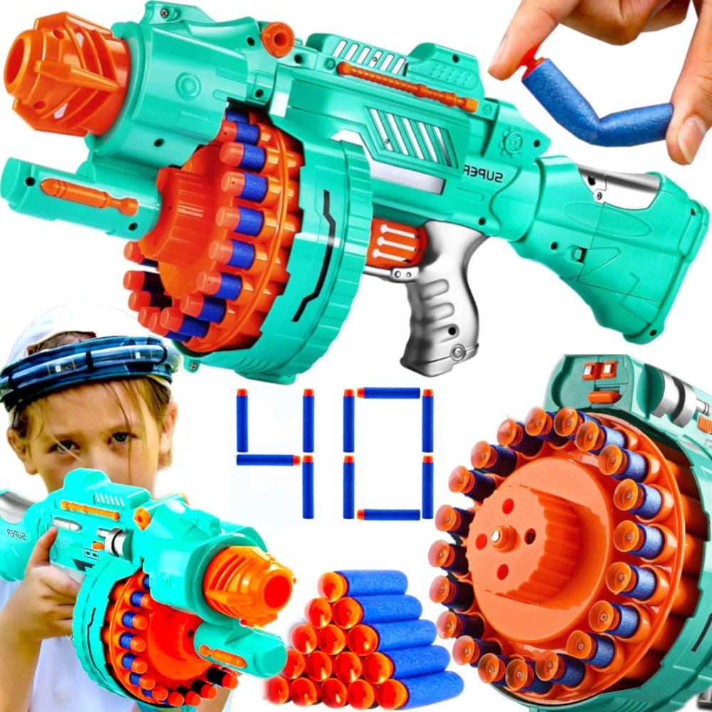 NERF Wyrzutnia Blaster Pistolet Karabin Elektryczny AUTOMATYCZNY Na Strzałki TOMDORIX