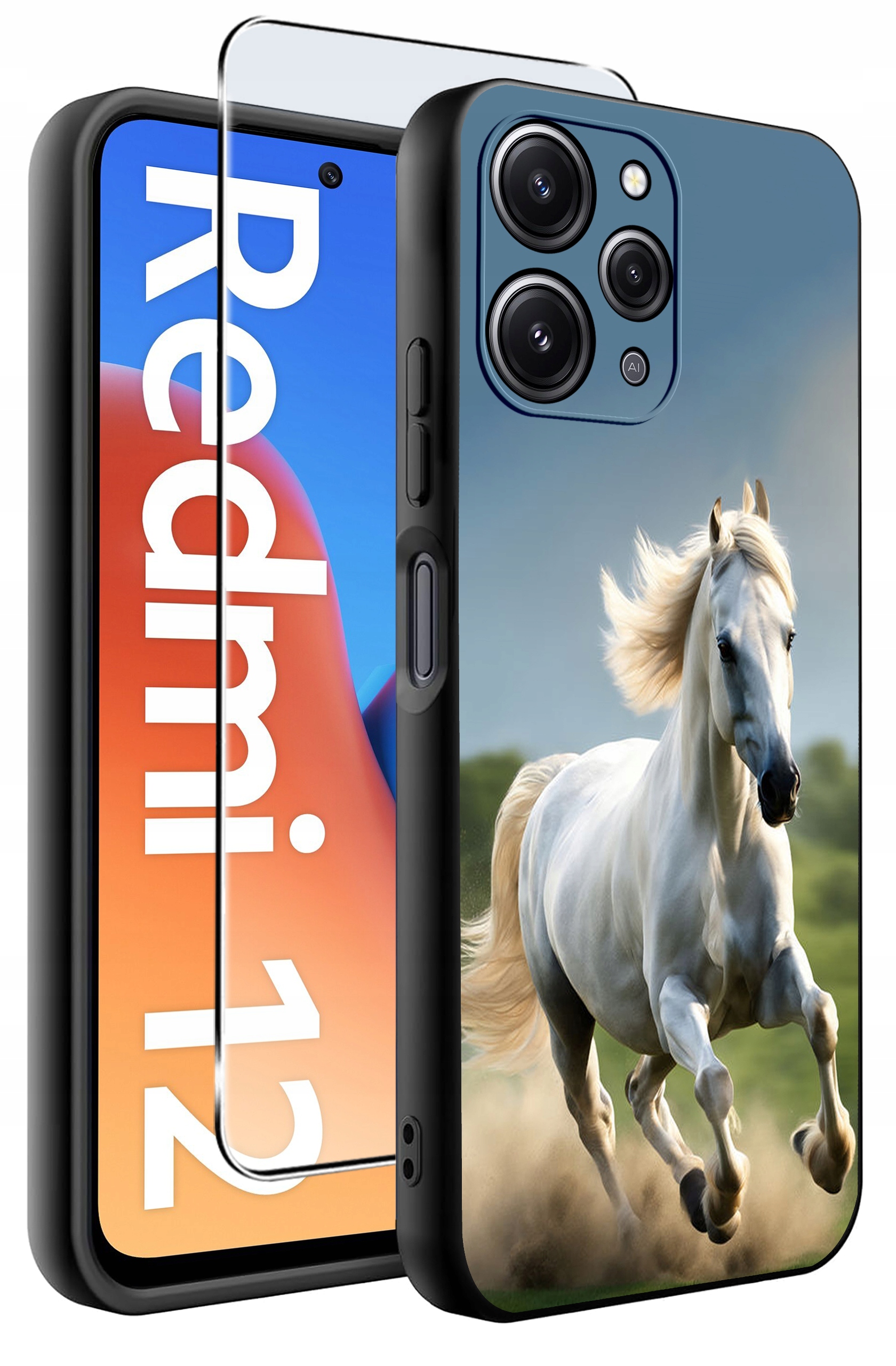 Etui do Xiaomi Redmi 12 4G WZORY | Silikonowe Matt Case + Szkło Hartowane 9H