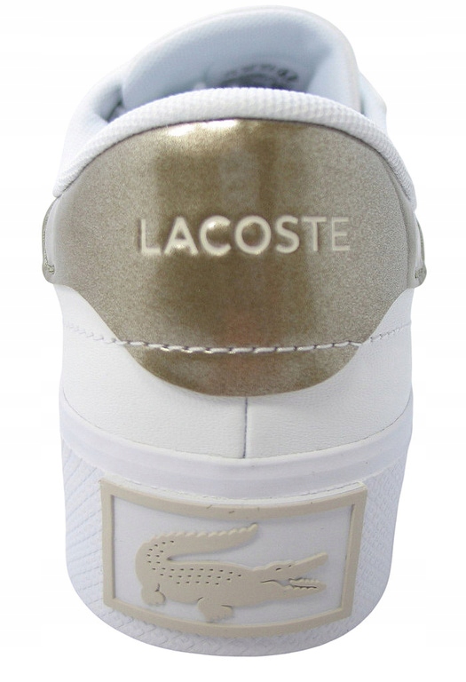 Bronzo kolorowa fersenlaszka z logo Lacoste – detale, które przyciągają wzrok