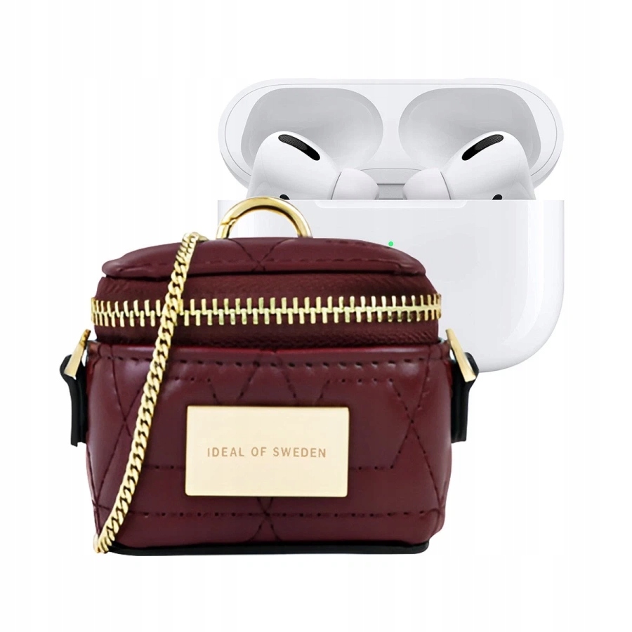 Ideal of Sweden Poppy AirPods Zip Bag Quilted Ruby – Stylowe etui na słuchawki
