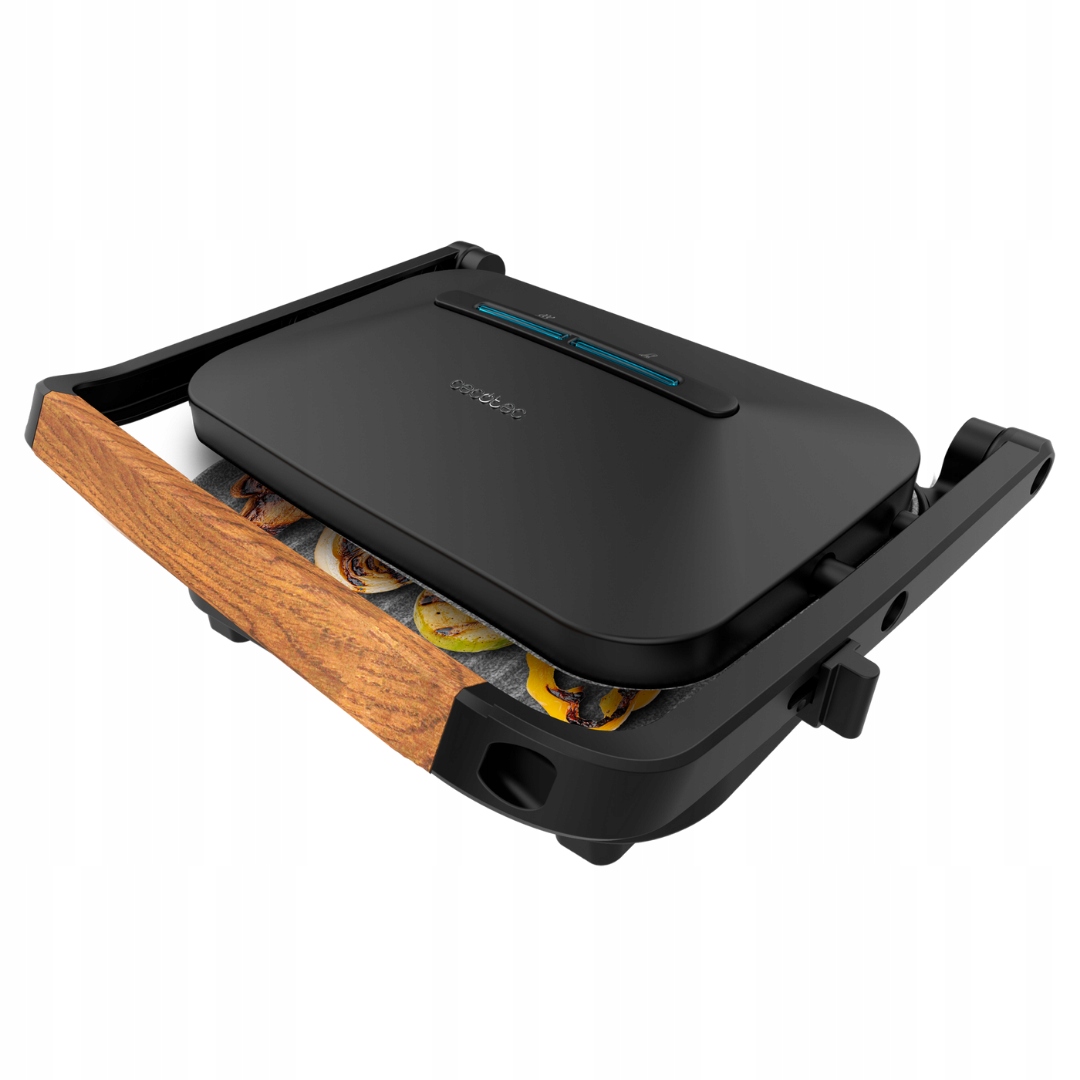 Grill elektryczny Cecotec Rock'nGrill 1200 drewniany czarny – Nowy wymiar grillowania