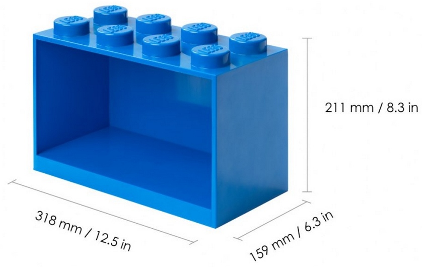 Wymiary półki LEGO Brick 8 – Praktyczność w każdym calu