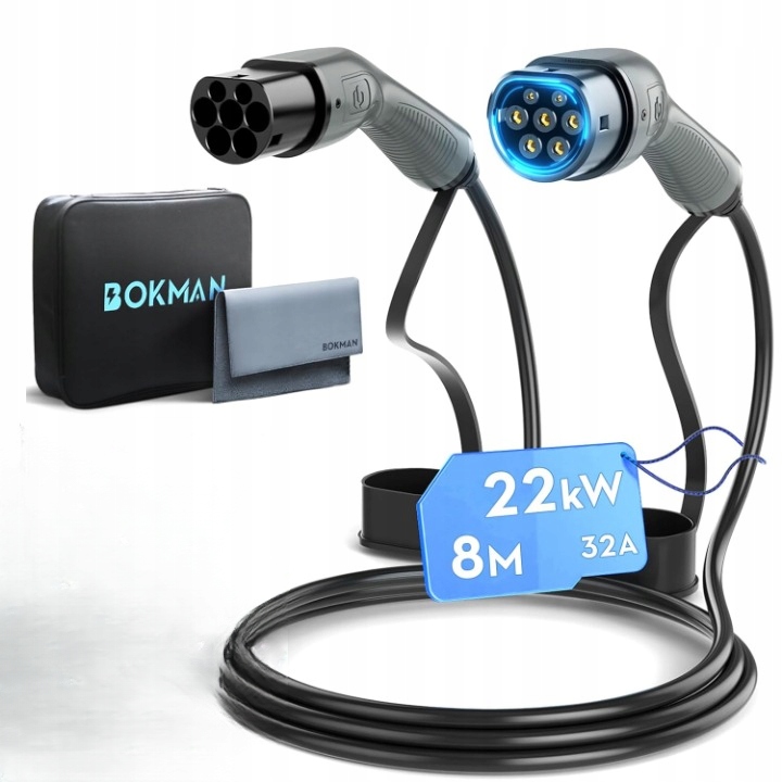 Kabel do ładowania typ 2 22 kW 32 A 3-fazowy 8m – Szybkie i efektywne ładowanie