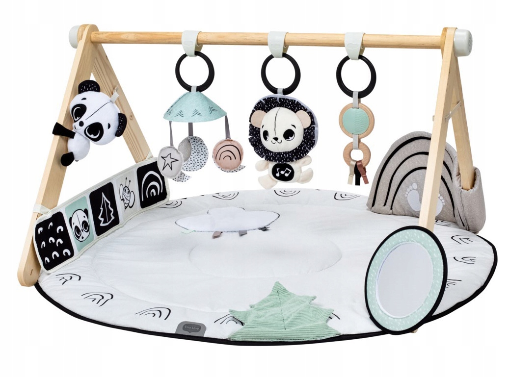 TINY LOVE GIMNASTYKA DLA BOB. ZE STOJAK. DECOR LUXE CZ/B – Idealna mata edukacyjna dla Twojego maluszka