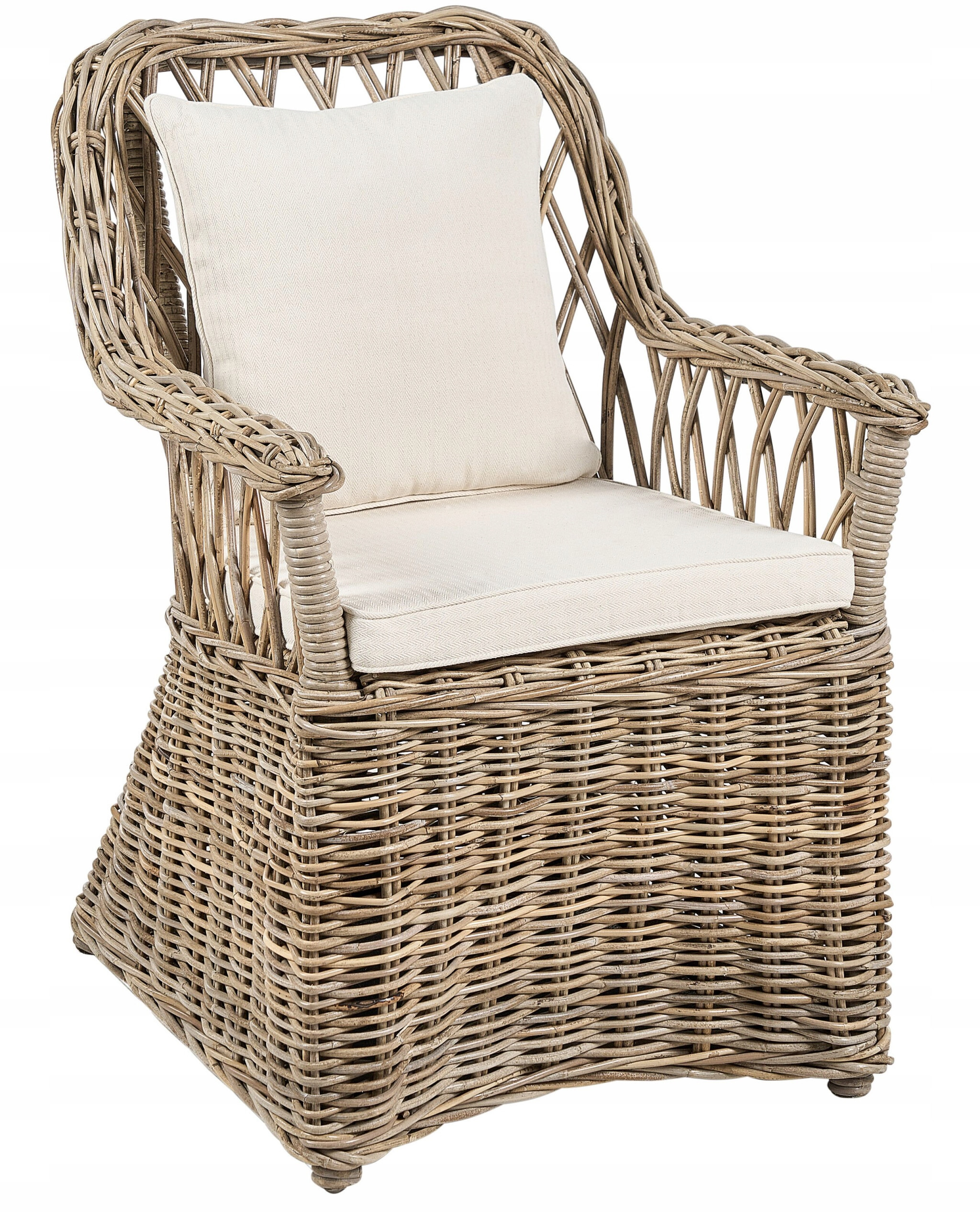 Fotel ogrodowy rattanowy naturalny MAROS II – Elegancja i komfort w Twoim ogrodzie