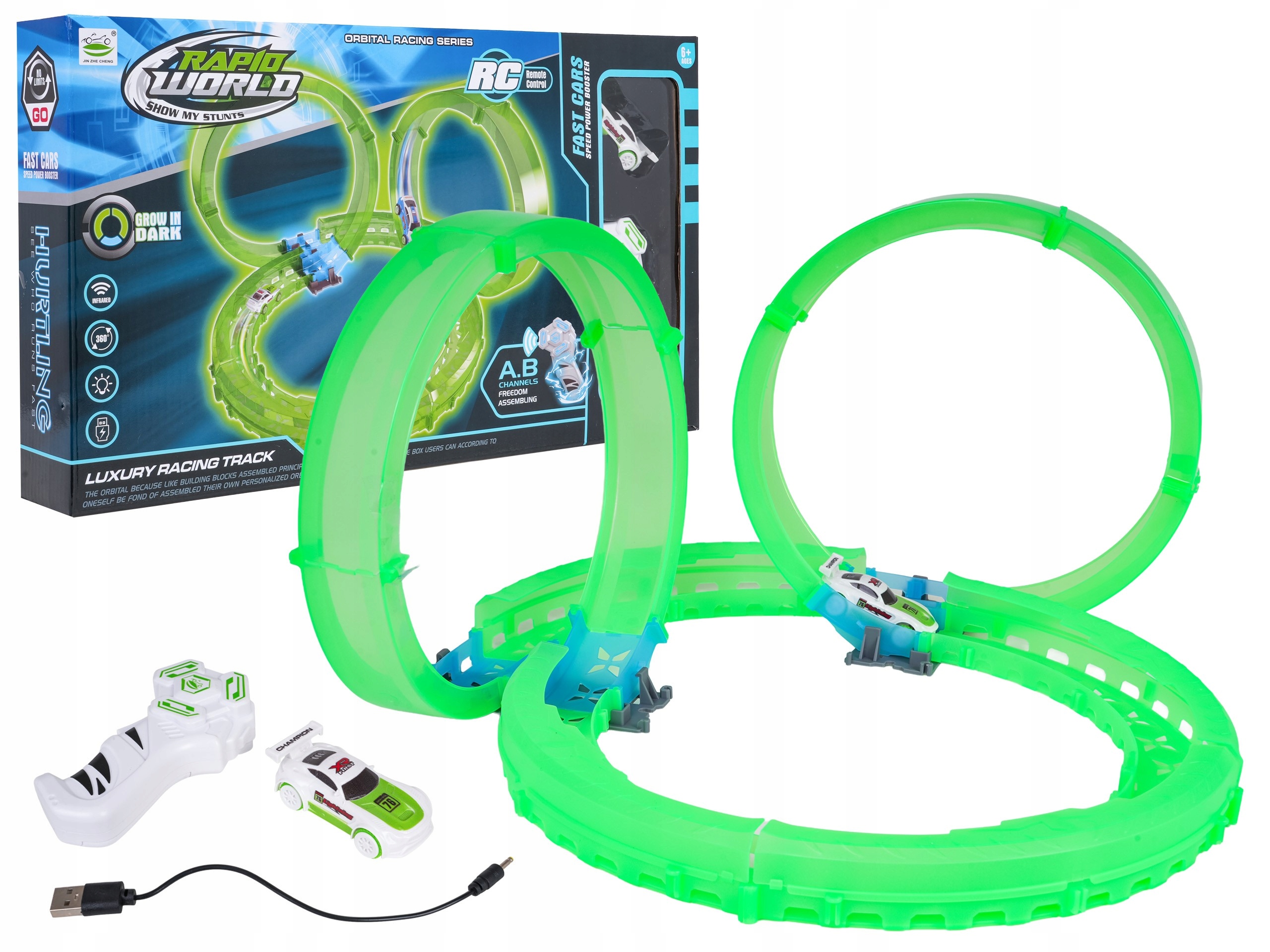 Tor Wyścigowy Świecący w Ciemności 25el. – Niezapomniana zabawa dla dzieci