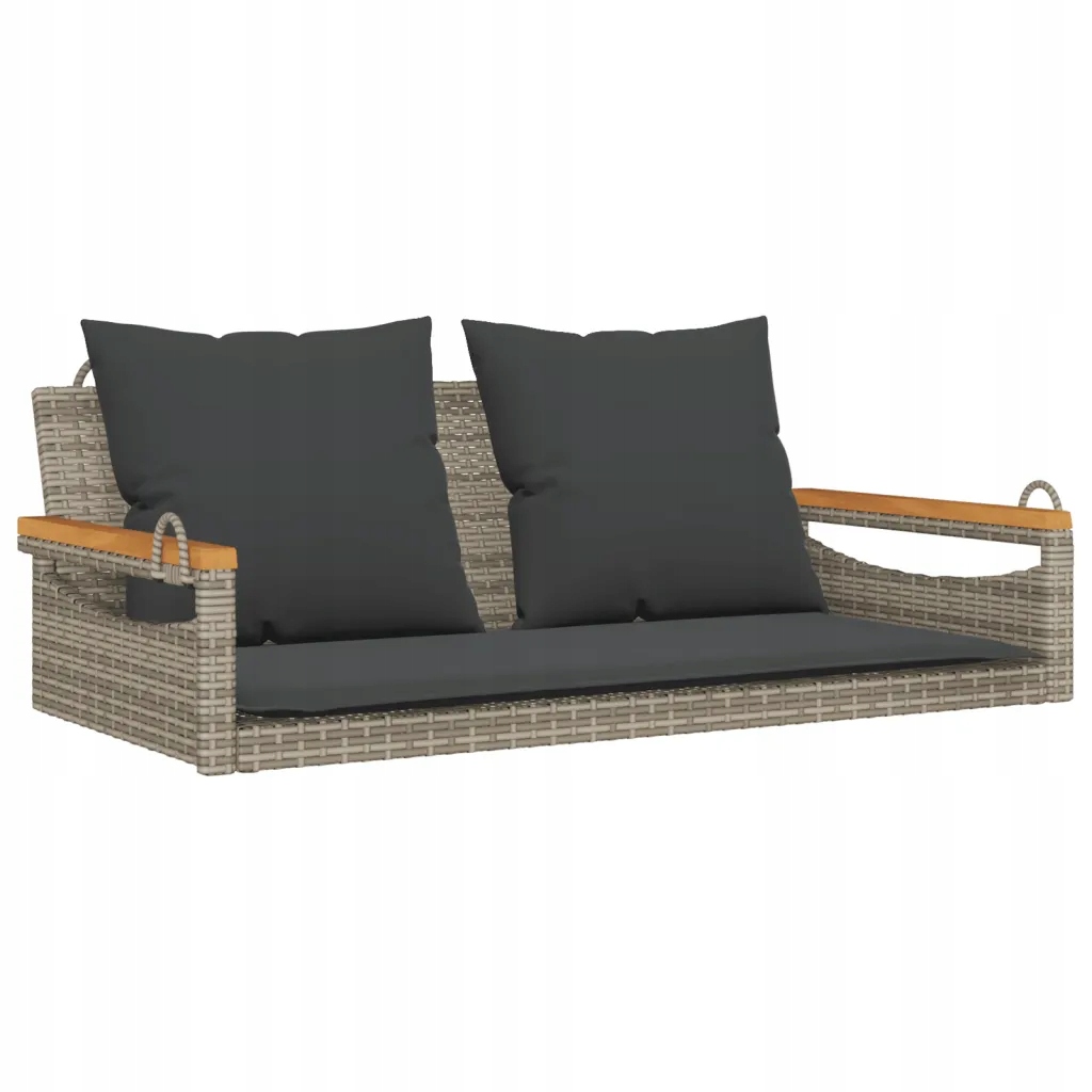 Ławka bujana z poduszkami, szara, 109x62x40 cm – Idealne miejsce na relaks