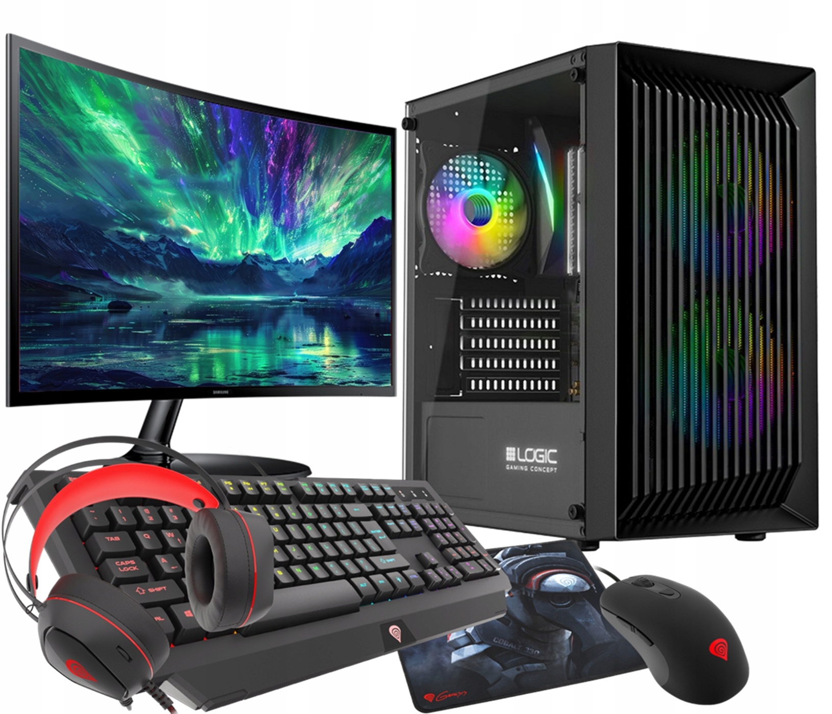 Zestaw Ryzen 5 3600 RX 7600 32GB SSD 1TB M.2 WIFI W11 24” – Wydajność i nowoczesność w jednym
