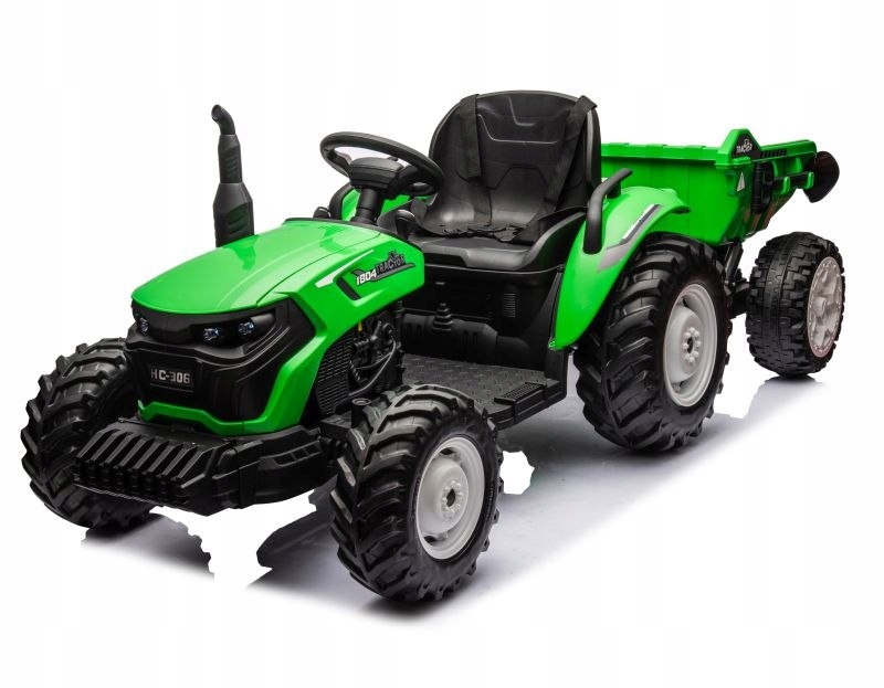 OLBRZYMI TRAKTOR 24 V Z PRZYCZEPĄ I ELEKTRYCZNIE PODNOSZONYM KIPREM – Idealna zabawa dla małych rolników
