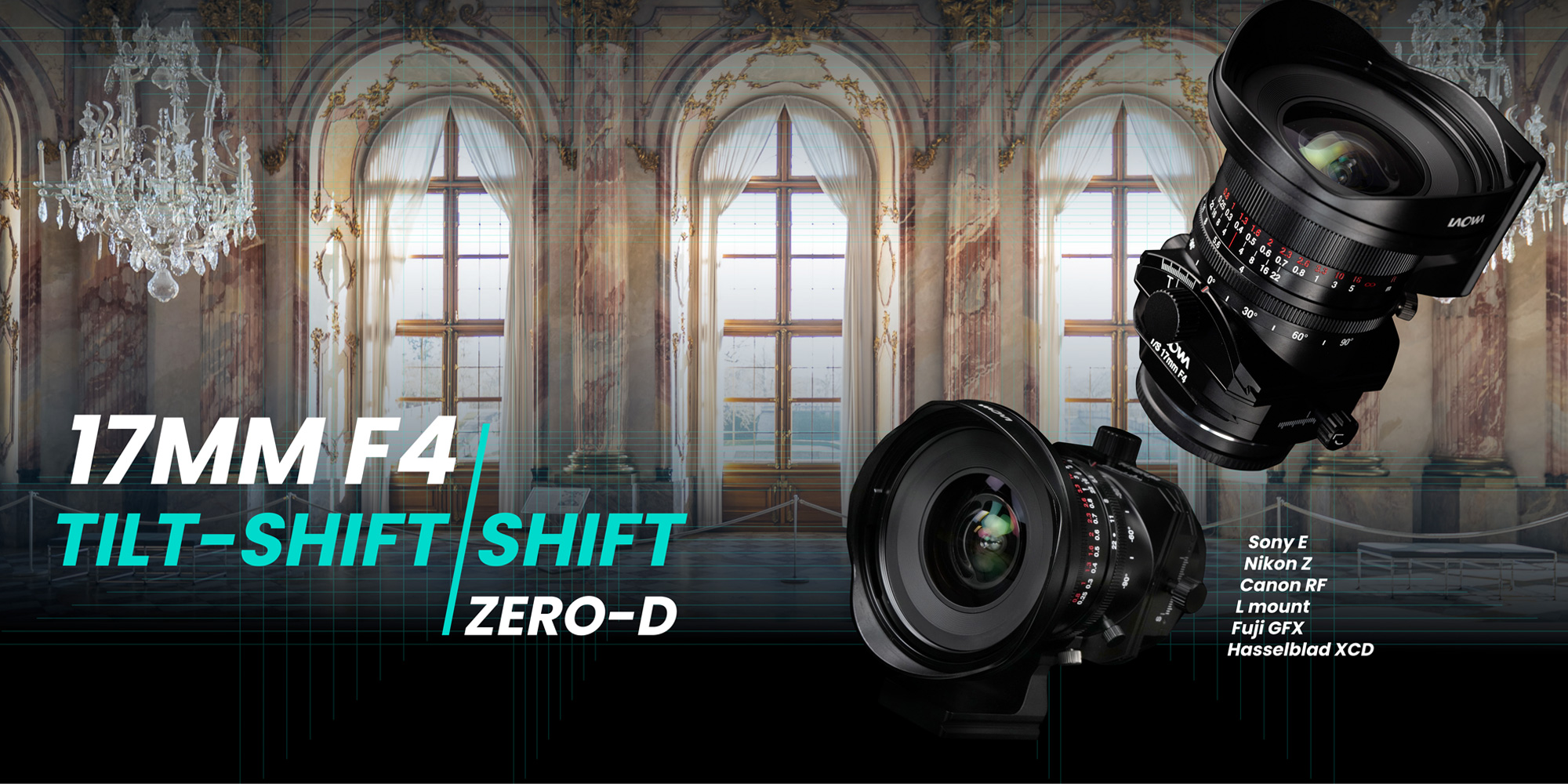 width=100% Obiektyw Laowa 17 mm f/4 Zero-D Shift do Canon RF