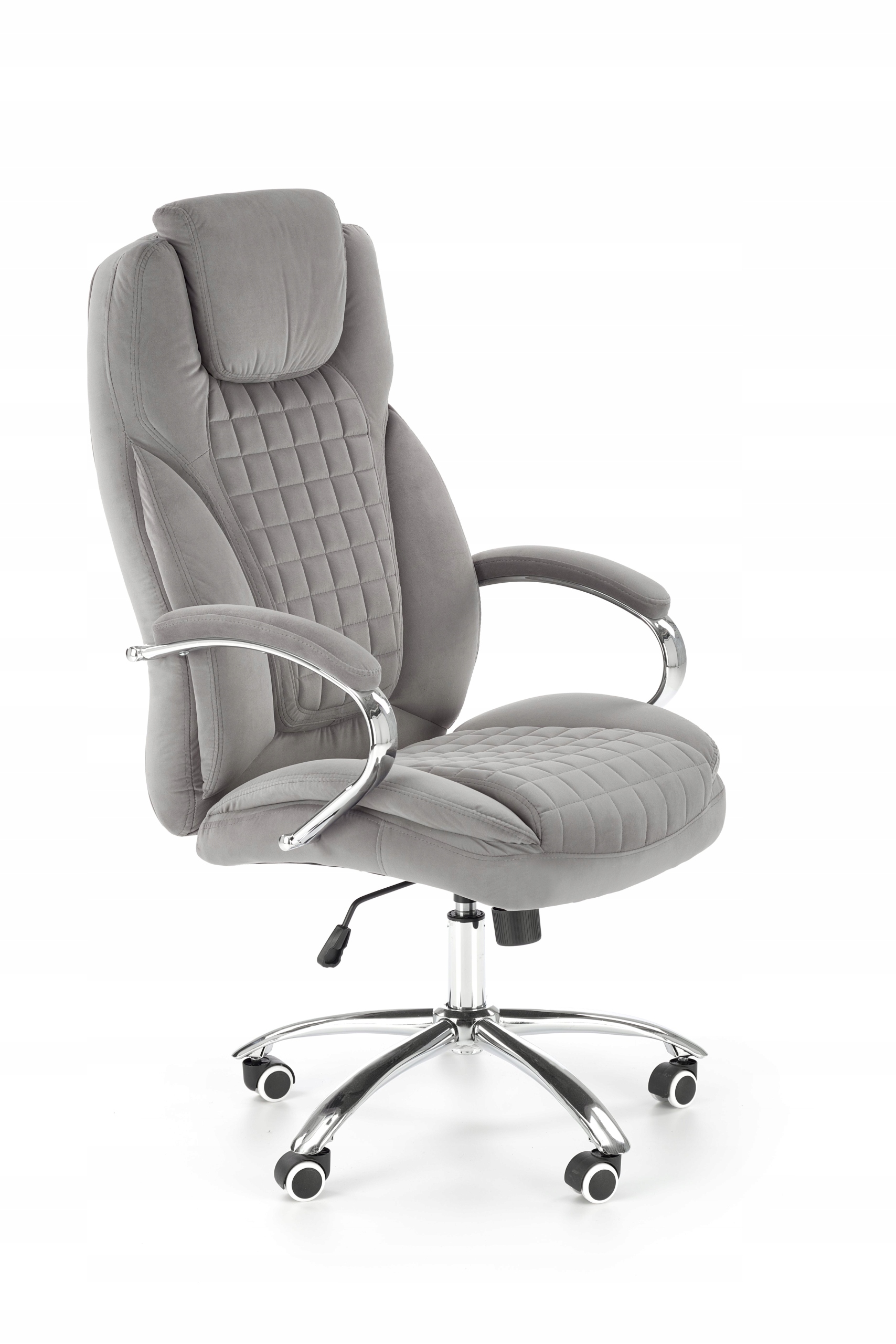 Fotel biurowy KING 2 VELVET szary HALMAR – Elegancja i komfort w Twoim biurze