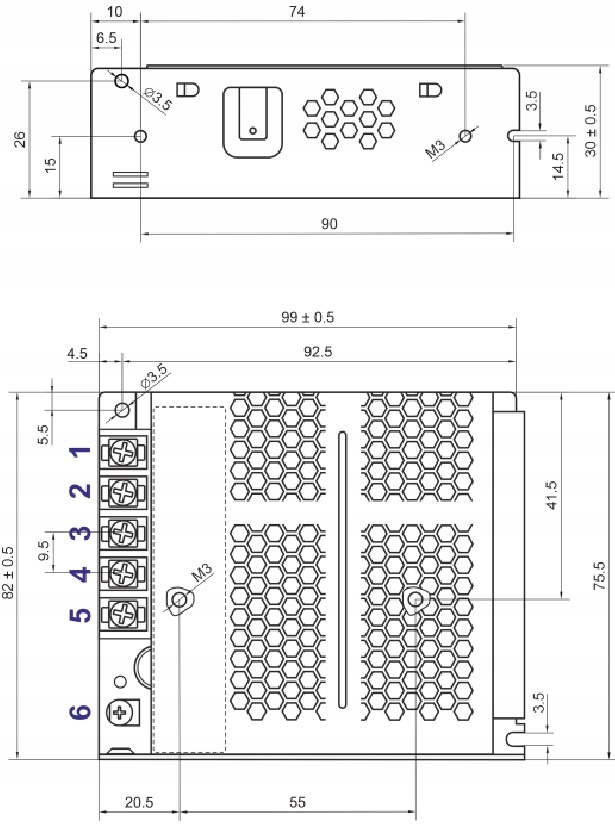 Wymiary i waga zasilacza