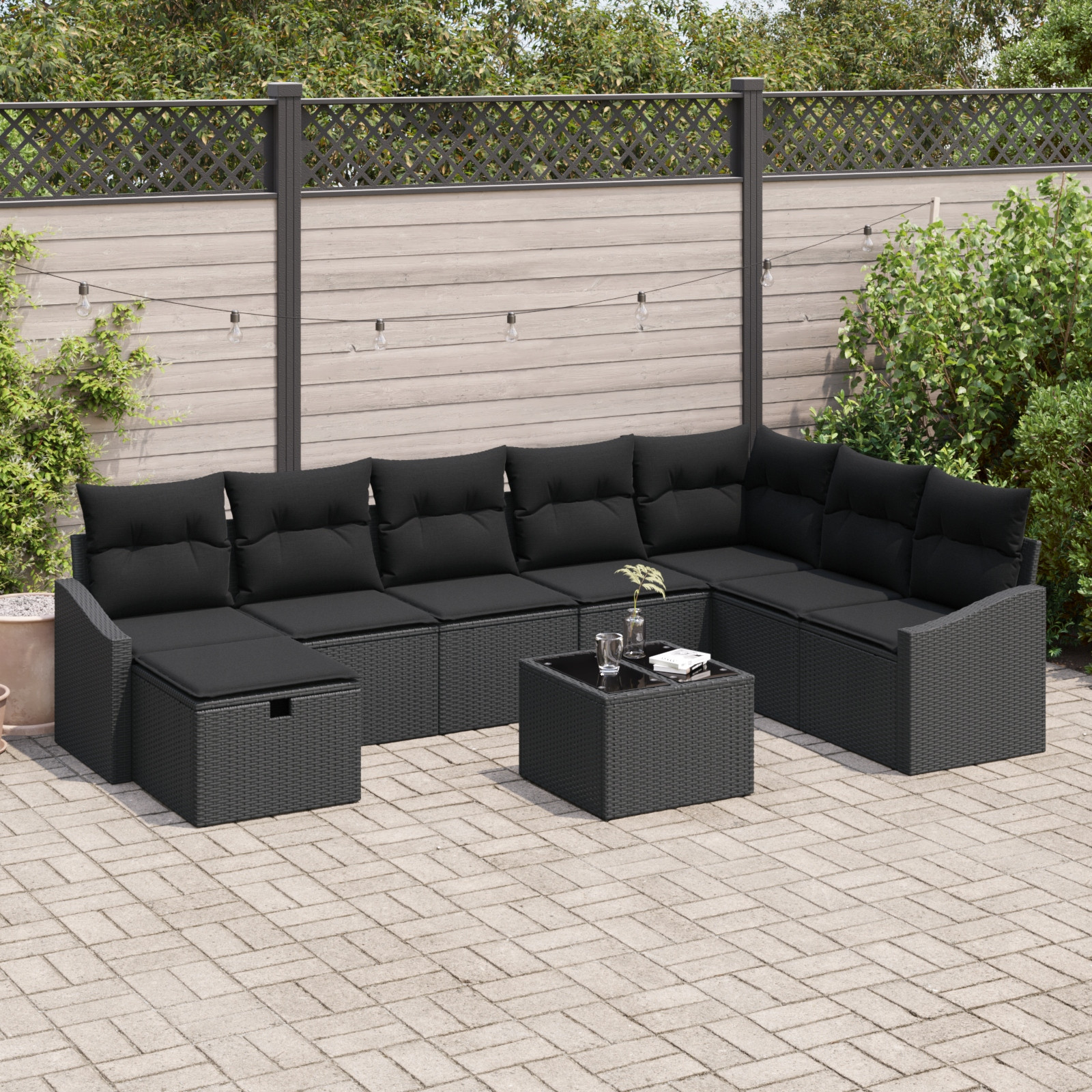 Zestaw Sof na Ogród vidaXL z poduszką 9 pcs – Komfort i styl w Twoim ogrodzie